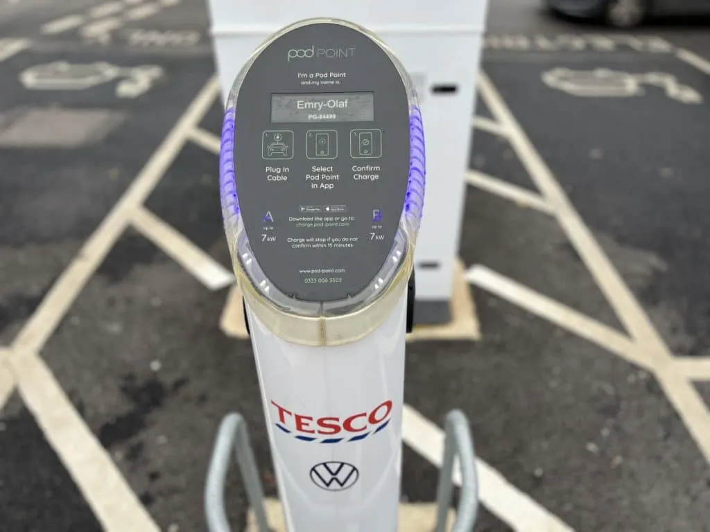 Asda electric charging points outlet cost