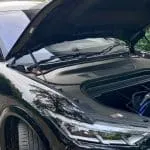 Ford mustang EV with the bonnet open